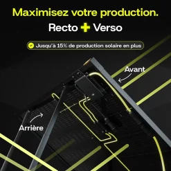 Sunology PLAY2, Kit 3 panneaux solaires complet 1380W bifacial, 3 Stations solaire livrées assemblées, installation sol ou mur