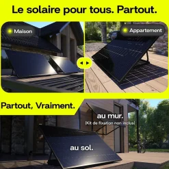 Sunology PLAY2, Kit 2 panneaux solaires complet 920W bifacial, 2 Stations solaire livrées assemblées, Installation sol ou mur