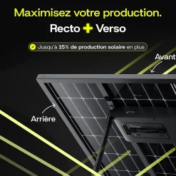Sunology PLAY Max, Panneau solaire 450W bifacial avec batterie hybride & modulaire 700Wh, Station solaire livrée assemblée
