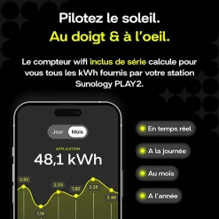 Sunology PLAY2, Panneau solaire complet 460W bifacial, Station solaire livrée assemblée, Installation sol ou mur