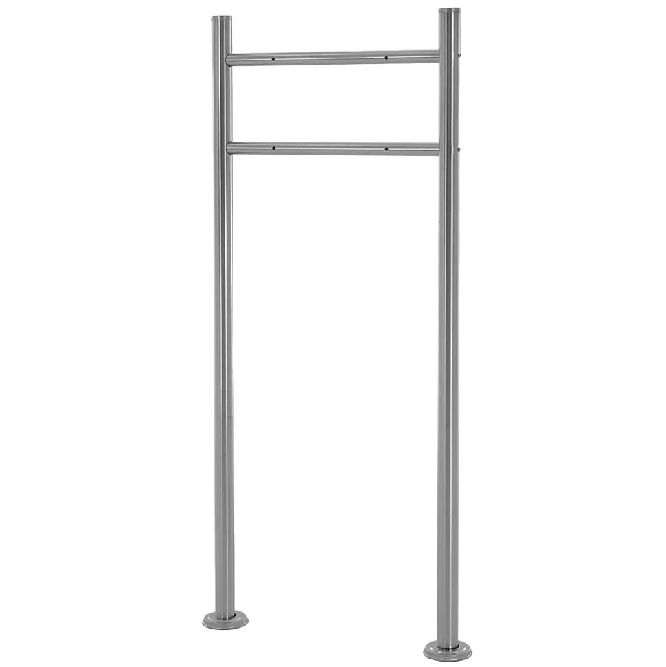 Support de boîte aux lettres acier inoxydable argent support modern 55x120x9 cm
