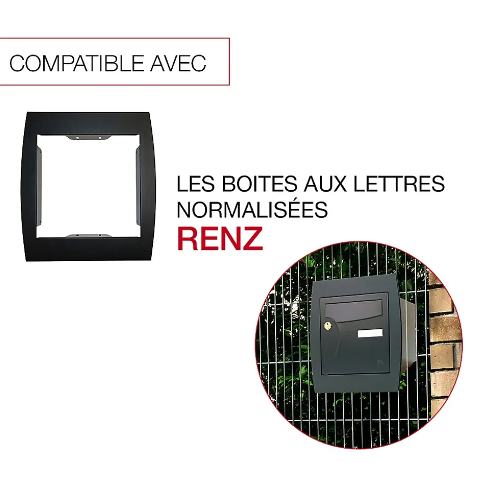 Support grillage rigide & palissade Noir mat sablé RAL 9005MS