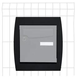 Support grillage rigide & palissade Noir mat sablé RAL 9005MS
