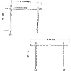 Support mural TV fixe Erard PRAX25V600