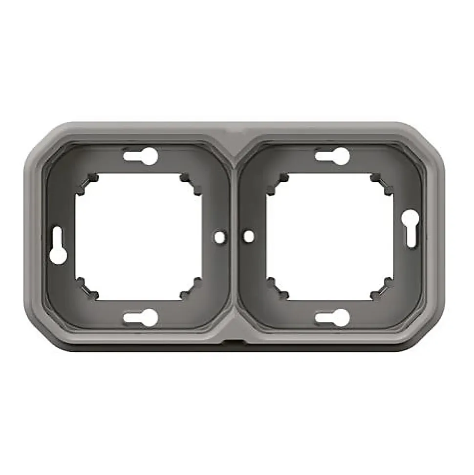 Support plaque étanche encastré - Plexo - LEGRAND - Gris - 2 postes horizontaux ou verticaux
