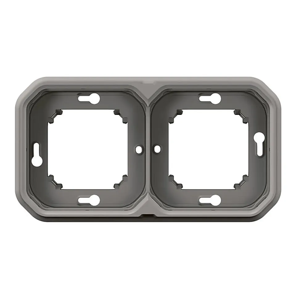 Support plaque étanche encastré - Plexo - LEGRAND - Gris - 2 postes horizontaux ou verticaux