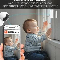 Système d'alarme connecté Caméra rotative 4MP avec Sirène intégrée