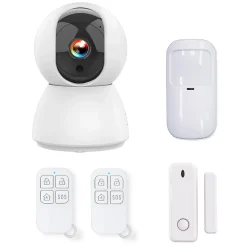 Système d'alarme connecté Caméra rotative 4MP avec Sirène intégrée