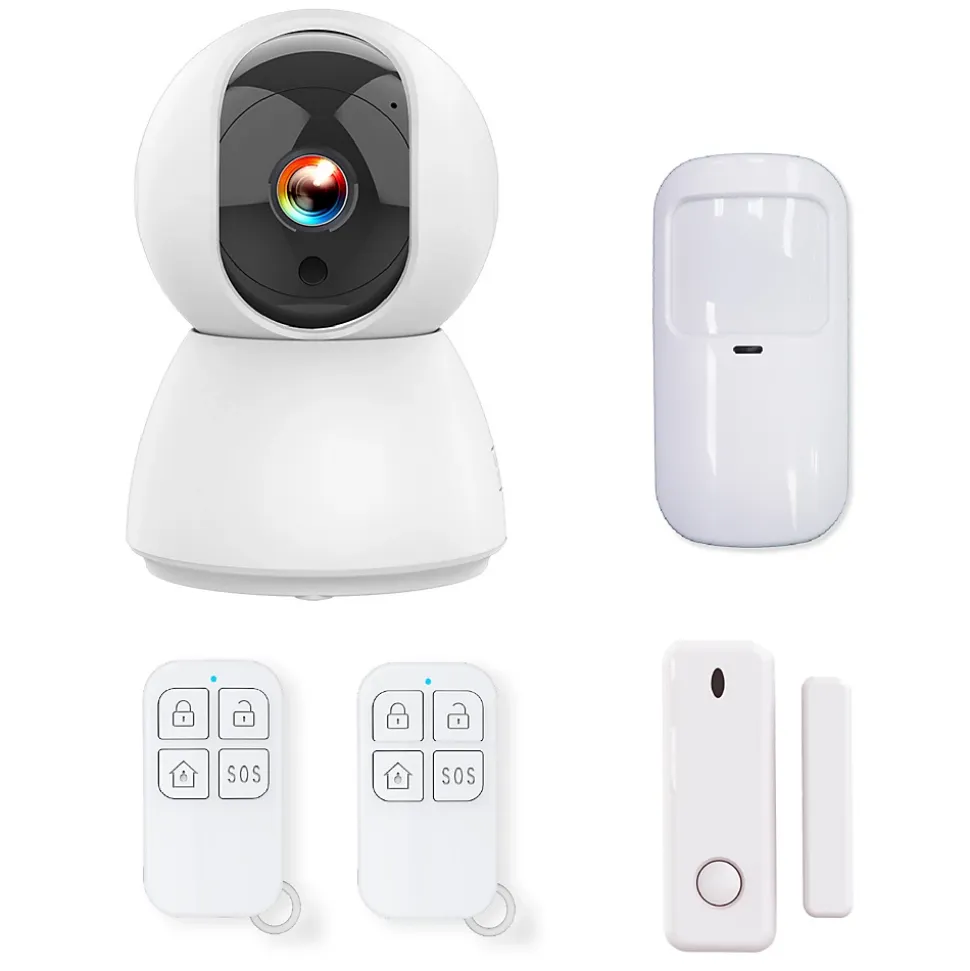 Système d'alarme connecté Caméra rotative 4MP avec Sirène intégrée