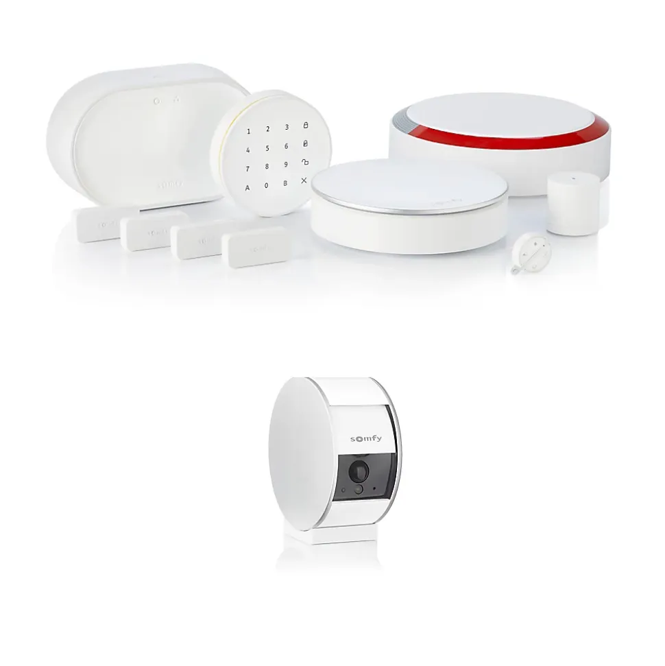 Système d'alarme Somfy Home Alarm Advanced Max 1875254 + Caméra de surveillance intérieure Somfy