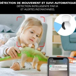 Système d'alarme étendu connecté Caméra rotative 4MP avec Sirène intégrée