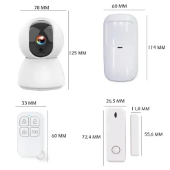 Système d'alarme étendu connecté Caméra rotative 4MP avec Sirène intégrée
