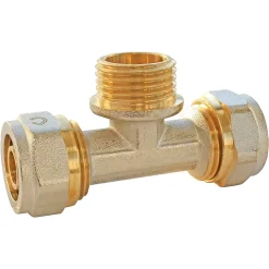 Té mâle à compression pour tube Multicouche Ø16mm - mâle au centre 15/21 (1/2")