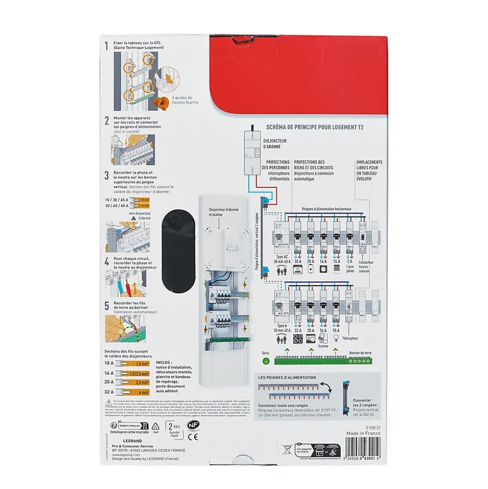 Tableau électrique à équiper 2 rangées - 26 modules Legrand