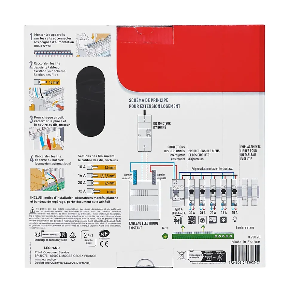 Tableau électrique à équiper 1 rangée - 13 modules Legrand