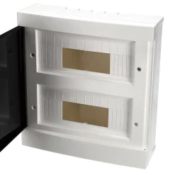 Tableau électrique apparent 24 modules 2x12 blanc fumé IP44 avec rail DIN EDO777848
