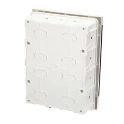 Tableau électrique encastré 16 modules 2x8 blanc fumé IP44 avec rail DIN EDO777845