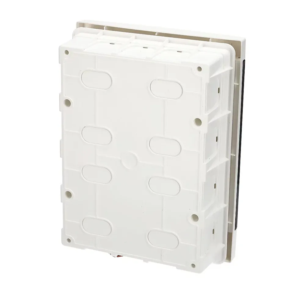 Tableau électrique encastré 16 modules 2x8 blanc fumé IP44 avec rail DIN EDO777845