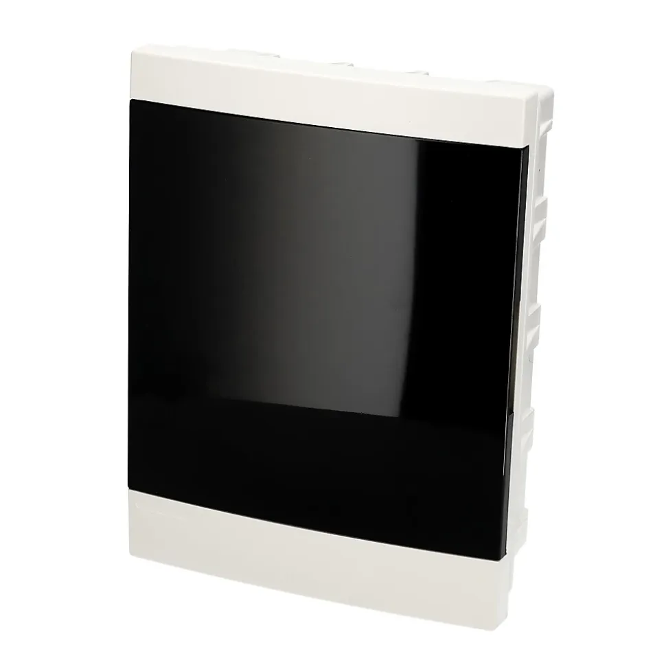 Tableau électrique encastré 16 modules 2x8 blanc fumé IP44 avec rail DIN EDO777845