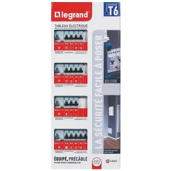 Tableau électrique pré-équipé et pré-câblé 4 rangées Legrand - 52 modules (20 inclus)