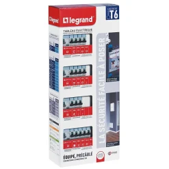 Tableau électrique pré-équipé et pré-câblé 4 rangées Legrand - 52 modules (20 inclus)