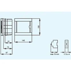 Tableau nu encastrable 4 modules Panasonic porte opaque