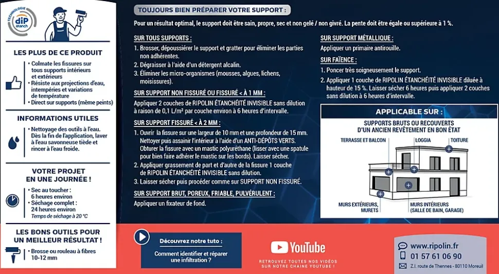 Étanchéité invisible tous supports 2L, Ripolin