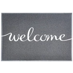 Tapis de Porte Paillasson Spaghetti, Welcome - Gris, 40 x 60 cm