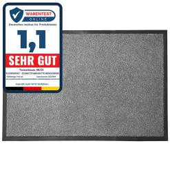 Tapis de Porte Paillasson d'entrée Monochrom Gris argent 60 x 180 cm
