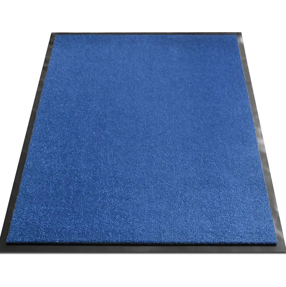 Tapis de Porte Paillasson d'entrée Monochrom Bleu 135 x 200 cm
