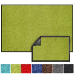 Tapis de Porte Paillasson d'entrée Monochrom Vert citron 90 x 150 cm