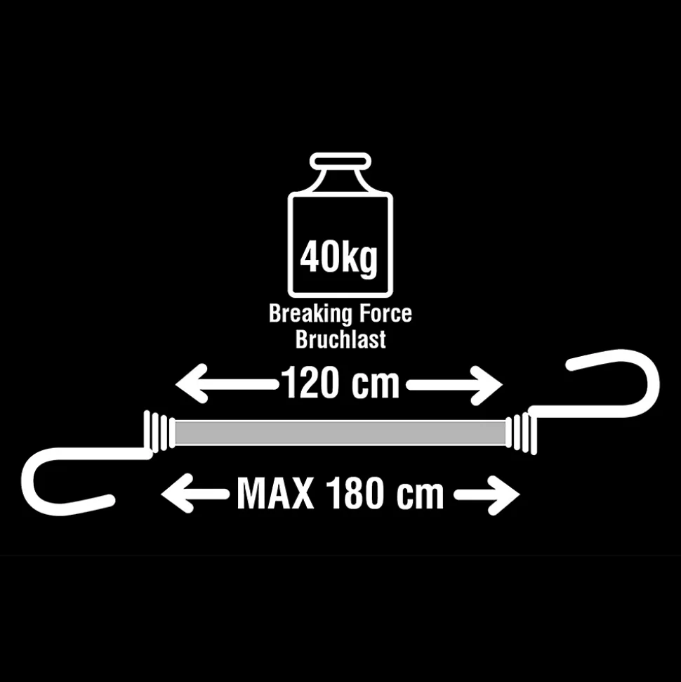 Tendeur 120 cm crochet double Master Lock, 2 pièces