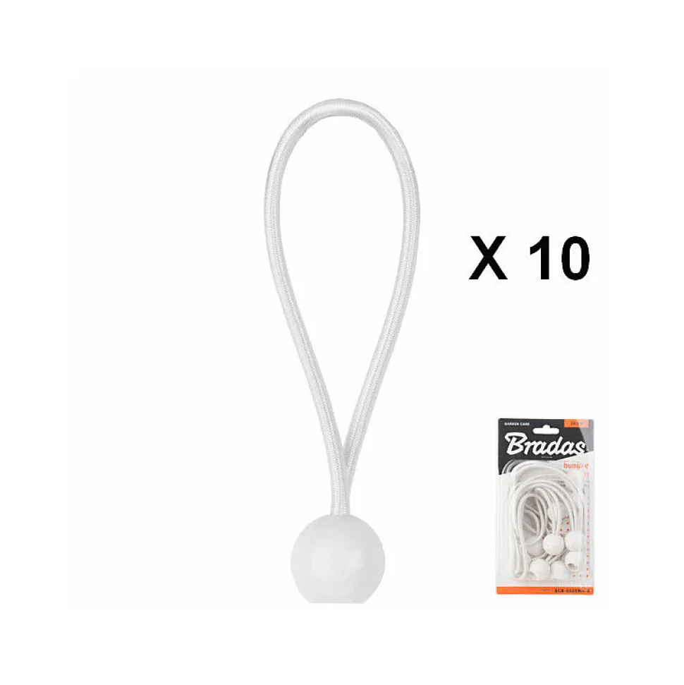 Tendeur a boule blanc 15cm pour bâche et toile (blister de 10pieces)