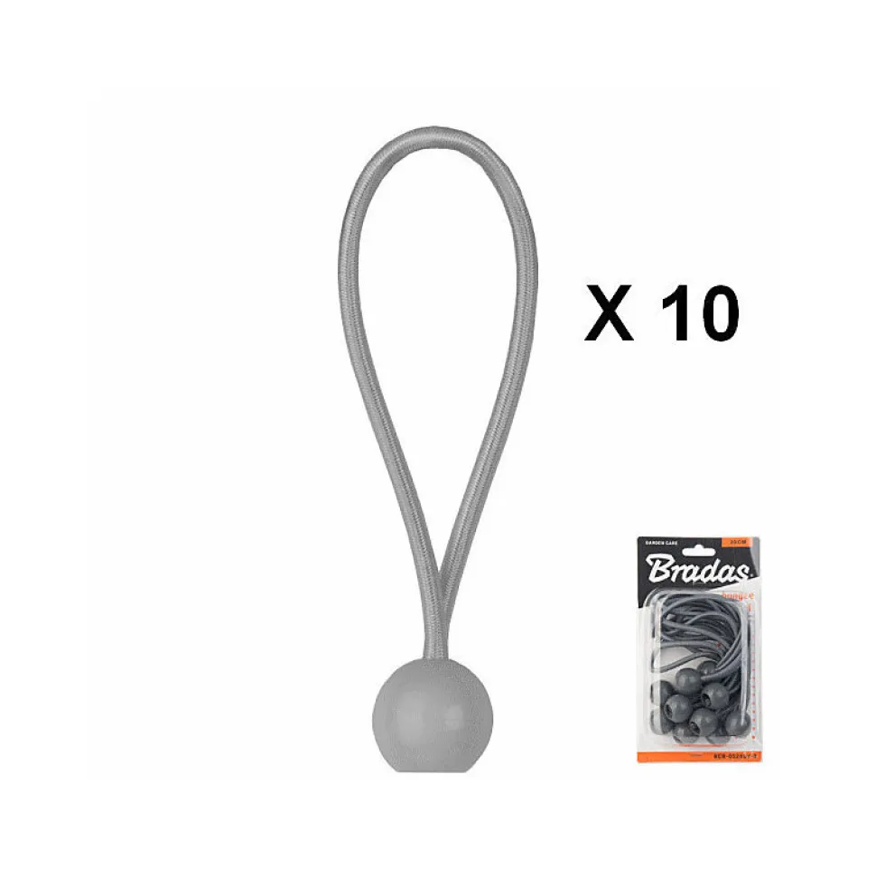 Tendeur a boule gris 20cm pour bâche et toile (blister de 10pieces)