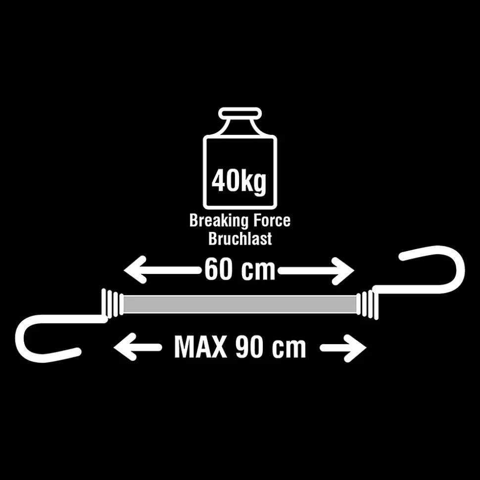Tendeur de 60 cm crochet double Master Lock, 2 pièces