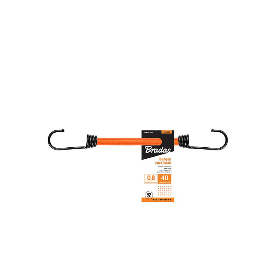 Tendeur élastique 80cm diam 8mm avec crochet métal (Lot de 5)