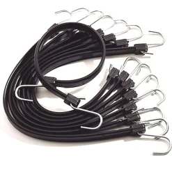 Tendeurs plats pour bâche 36 cm extensibles à 75 cm lot de 8 avec crochets robustes