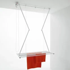 Étendoir manuel plafond blanc 128x54x25cm alu Foxydry Mini 120