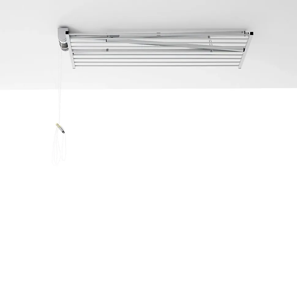 Étendoir manuel plafond blanc 128x54x25cm alu Foxydry Mini 120