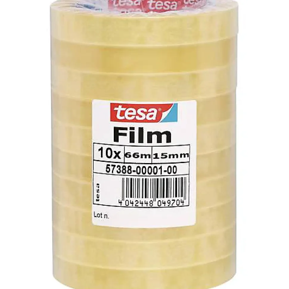 tesa 57388-01-00 tesafilm Standard transparent - ruban double-face 66 m x 15 mm, pack de 10