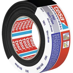 tesa Duct Tape PRO 74613 ruban de réparation noir 50 m x 50 mm, étanche, haute adhérence