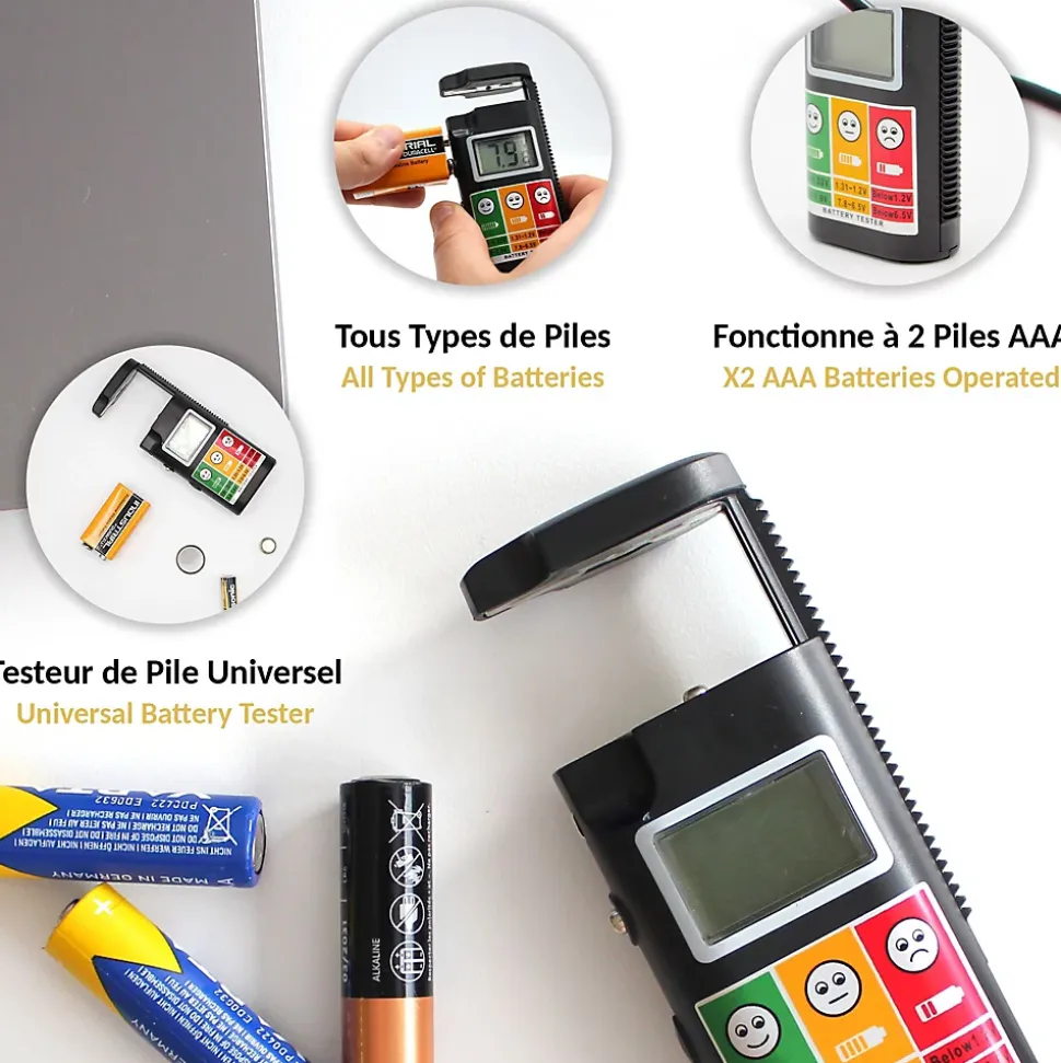 Testeur de pile FISHTEC Universel Easy reading