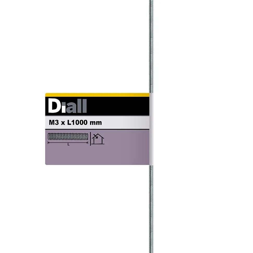 Tige filetée brillante zinguée diamètre 3 mm x 1 m