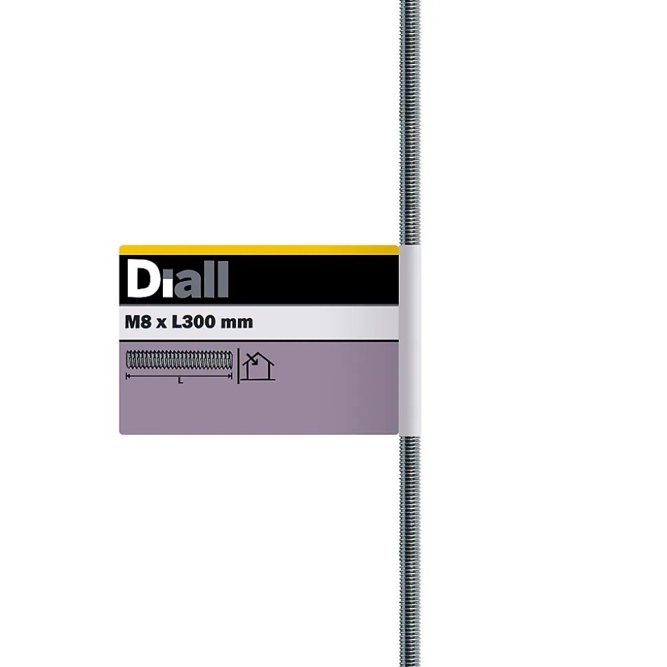 Tige filetée brillante zinguée diamètre 8 x 300 mm