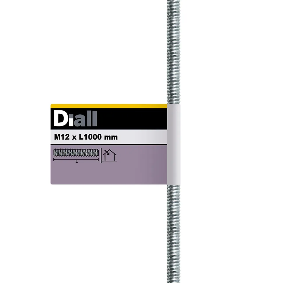 Tige filetée brillante zinguée diamètre 12 mm x 1 m