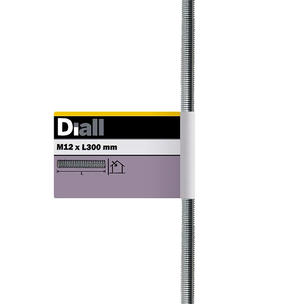 Tige filetée brillante zinguée diamètre 12 x 300 mm