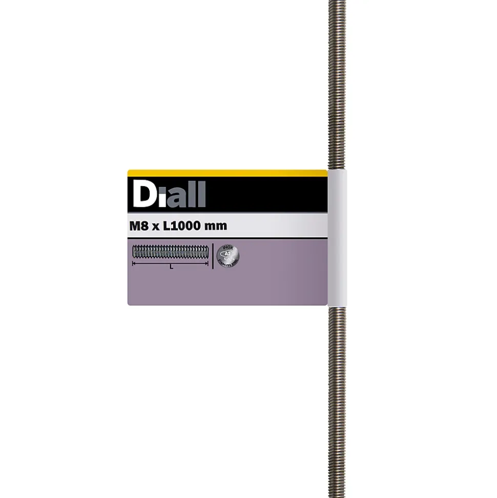 Tige filetée en acier inoxydable A2 diamètre 8 mm x 1 m