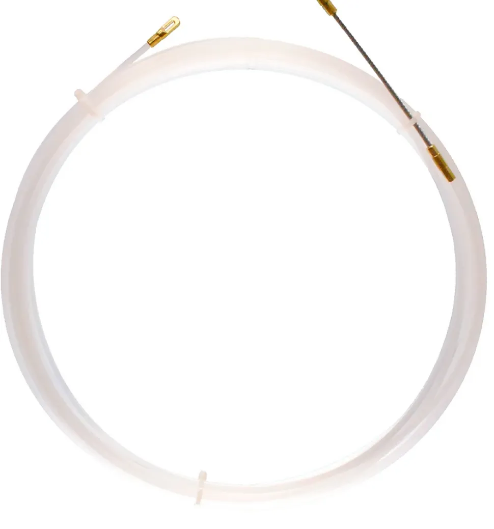 Tire-câble en nylon, blanc, diam. 3 mm, 30 mètres, avec terminaux fixes