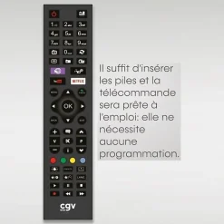 Télécommande universelle CGV Fidelio MM 55 boutons noire infrarouge Plug and Play