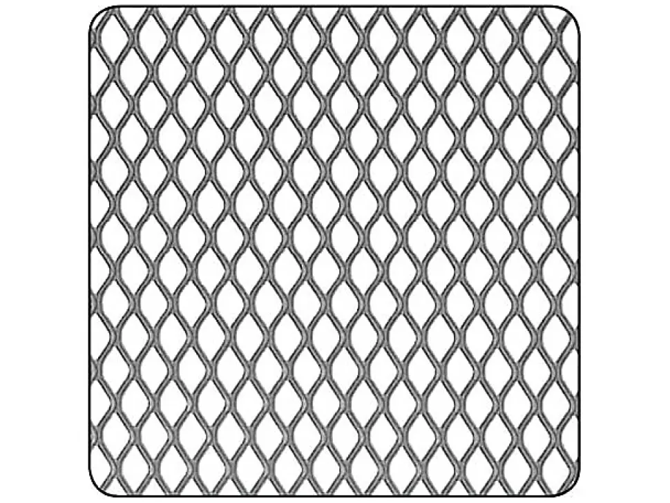Tôle métal déployé acier brut Mailles 6 x 3,3 mm, 50 x 25 cm